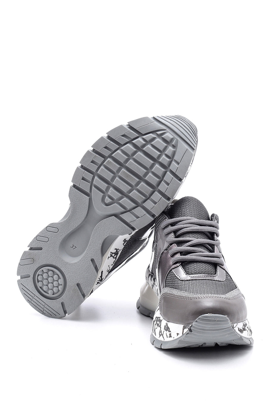 Women's High-Sole Patterned Sneaker