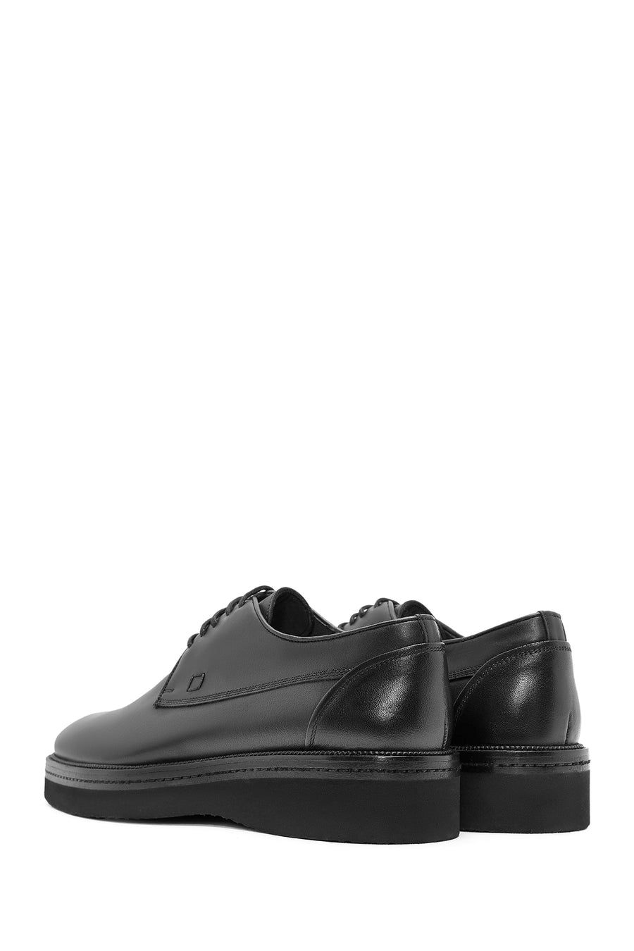 
Men's Black Lace-Up Leather Casual Shoes
