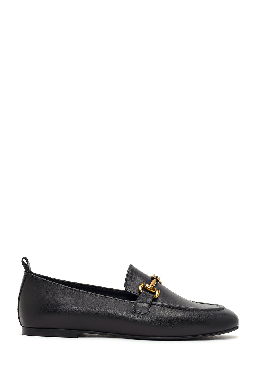Women's Black Buckle Leather Loafer 26PFD202418 | Derimod