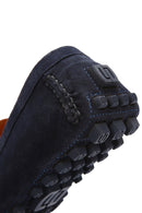 Derimod Fly Men's Navy Blue Suede Leather Loafer | Derimod