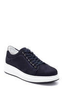 Erkek Lacivert Nubuk Deri Sneaker | Derimod