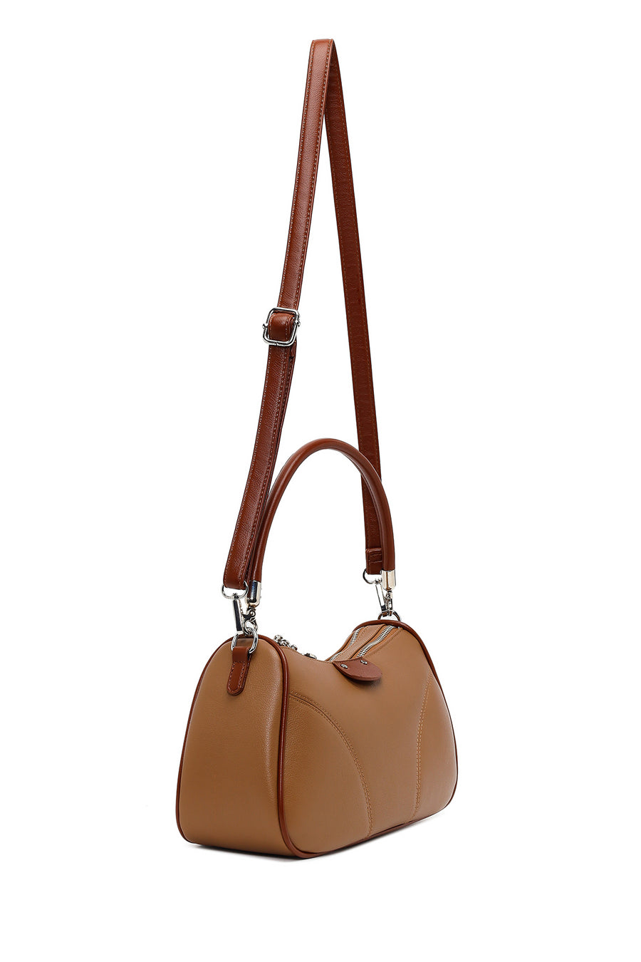 Woman Beige Casual Shoulder Bag with Long Strap