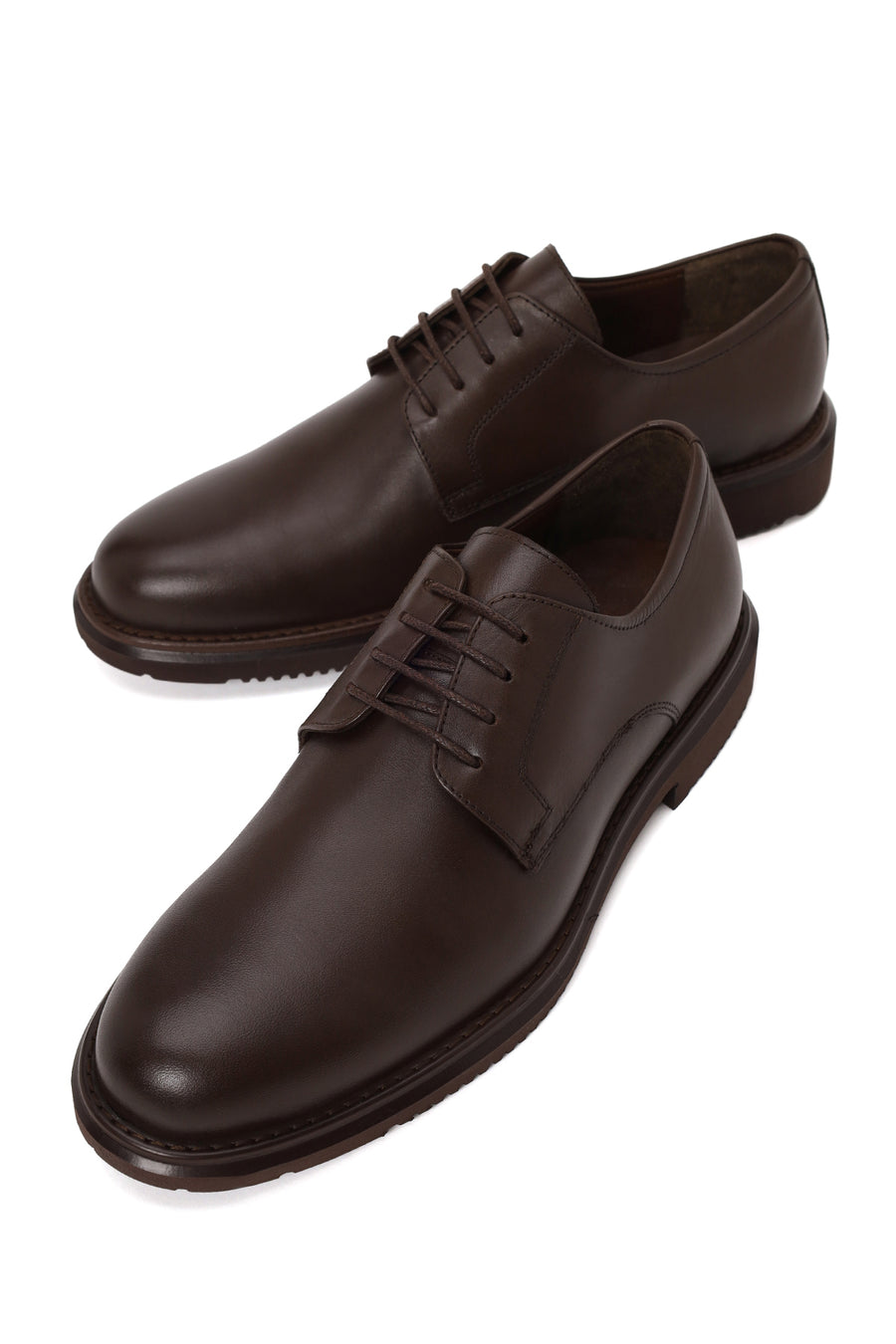 Male Brown Lace-up Leather Casual Shoes