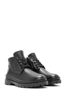 Men's Black Lace-Up Leather Casual Boots | Derimod