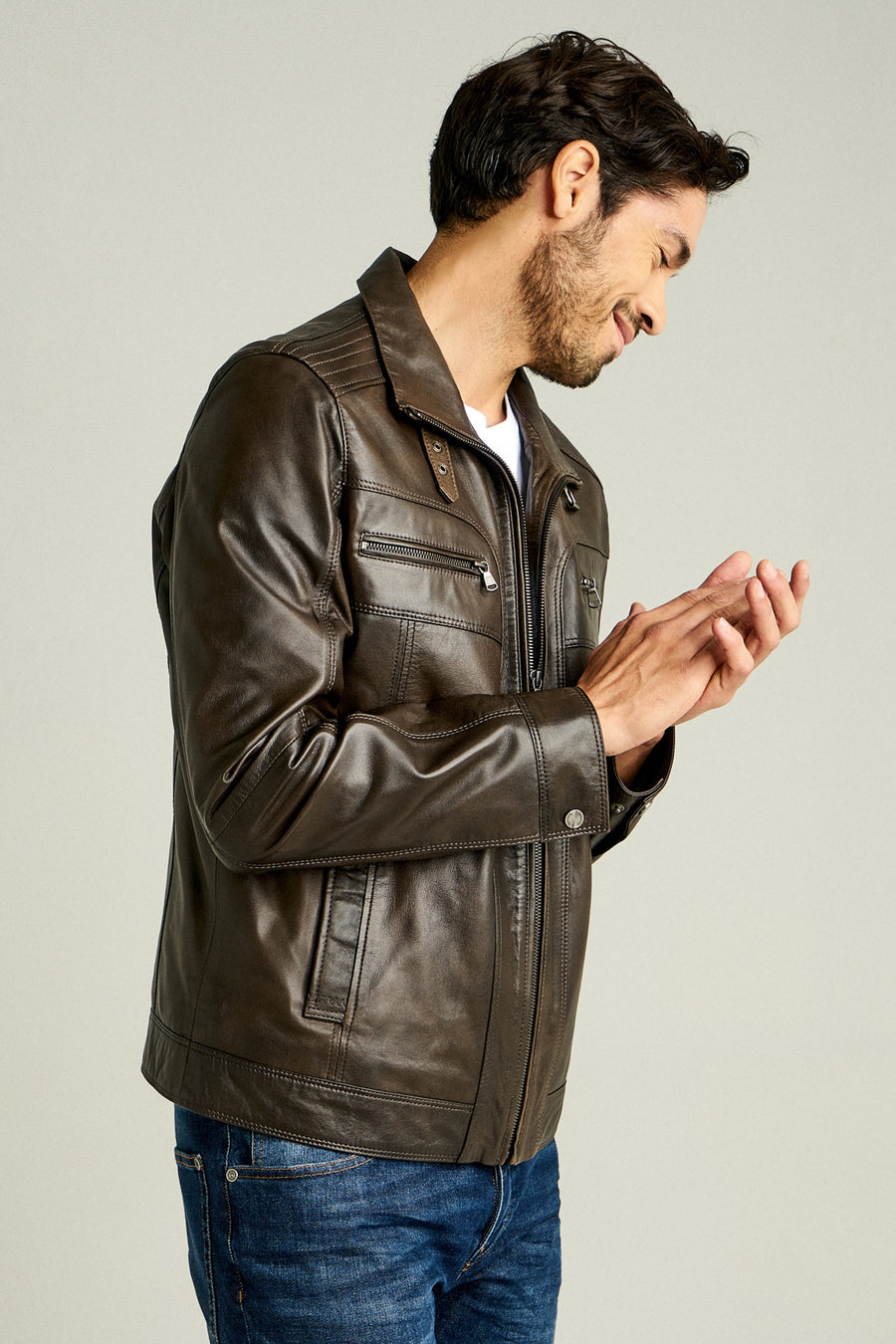 NICO MEN'S LEATHER JACKET 18SGE618947 | Derimod