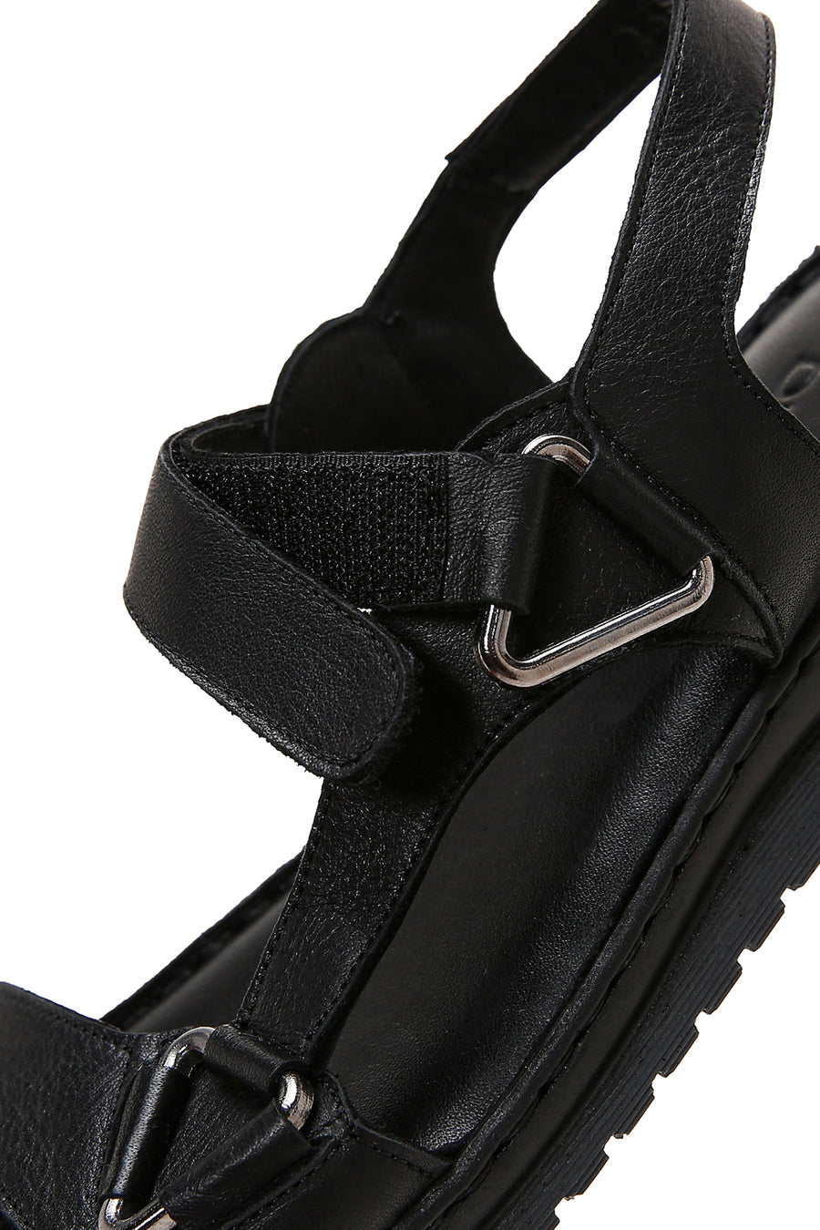 Women's Black Ankle Strap Leather Comfort Sandals