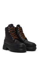 Harley Davidson Kadın Siyah Kitrich Bağcıklı Kalın Tabanlı Deri Postal Bot | Derimod