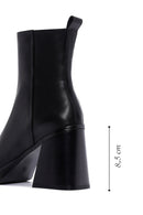 Women's Black Thick Heeled Leather Boots | Derimod