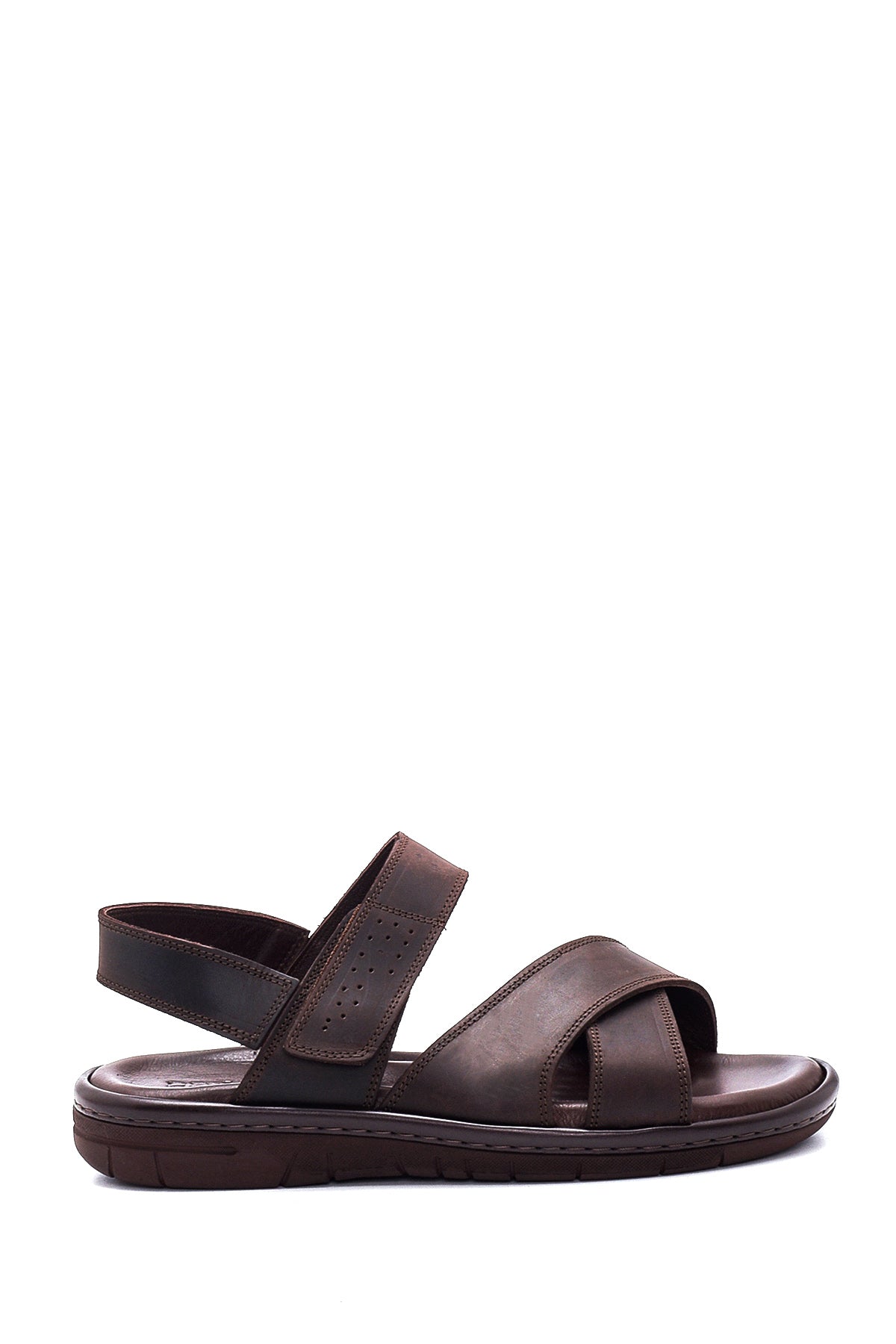 Men's Brown Nubuck Leather Sandals 22SFD6387V3 | Derimod