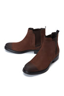 Erkek Kahverengi Nubuk Deri Chelsea Düz Bot | Derimod