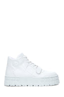 Women's White Thick Sole High Top Sneaker | Derimod