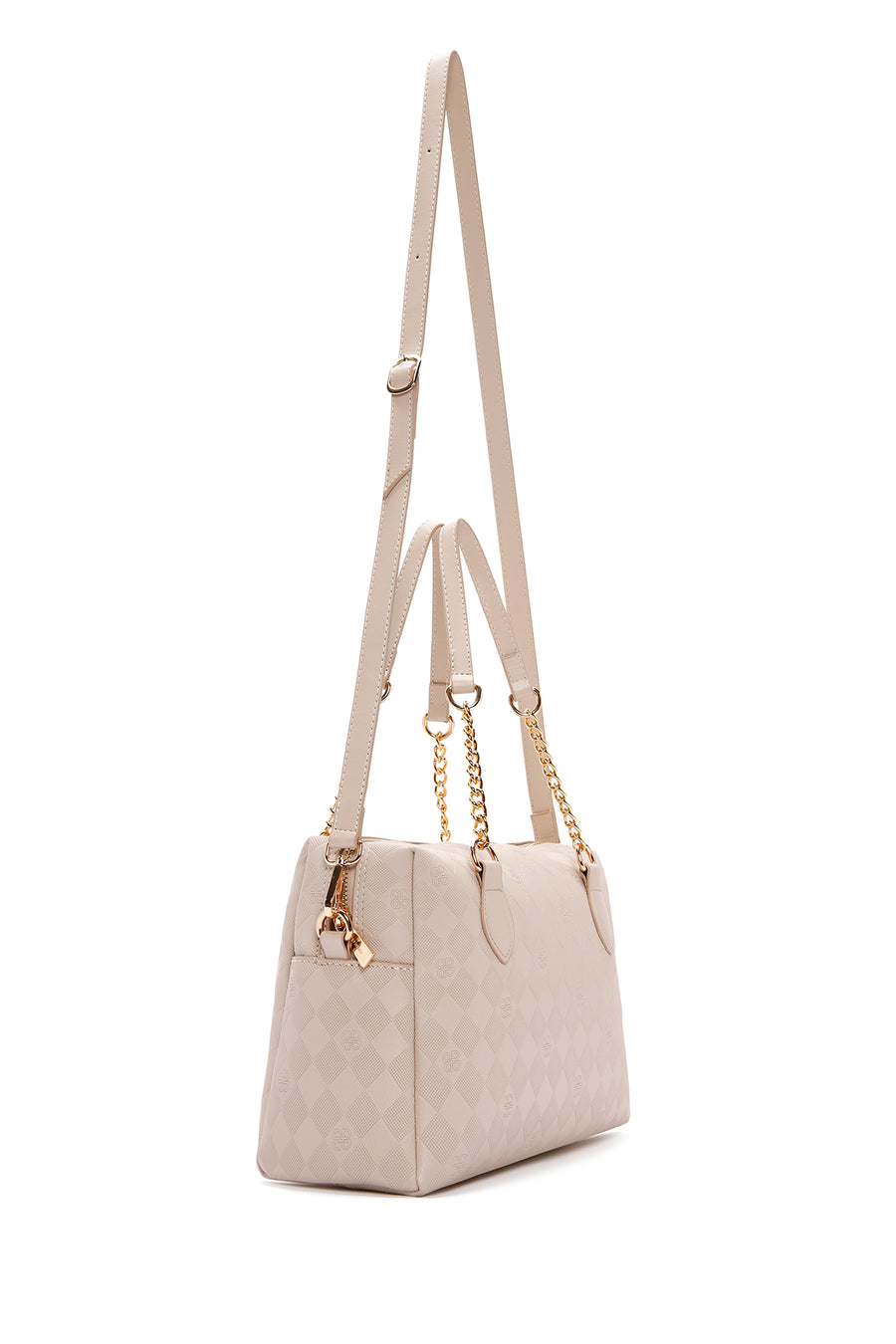 Women's Cream Long Strap Shoulder Bag
