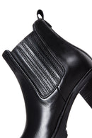 Women's Black Leather Zippered Heeled Chelsea Boots | Derimod