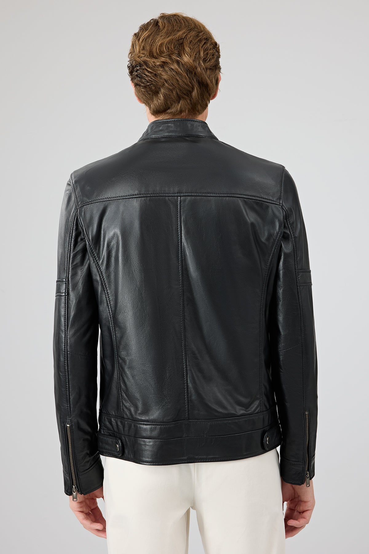 Patrick Erkek Siyah Hakim Yaka Deri Ceket