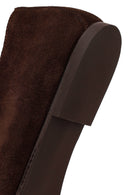 Woman Brown Buckled Suede Leather Ballet Flat | Derimod