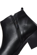 Women's Black Leather Heeled Boots | Derimod