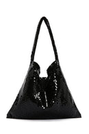 Women's Black Metal Patterned Shoulder Bag | Derimod