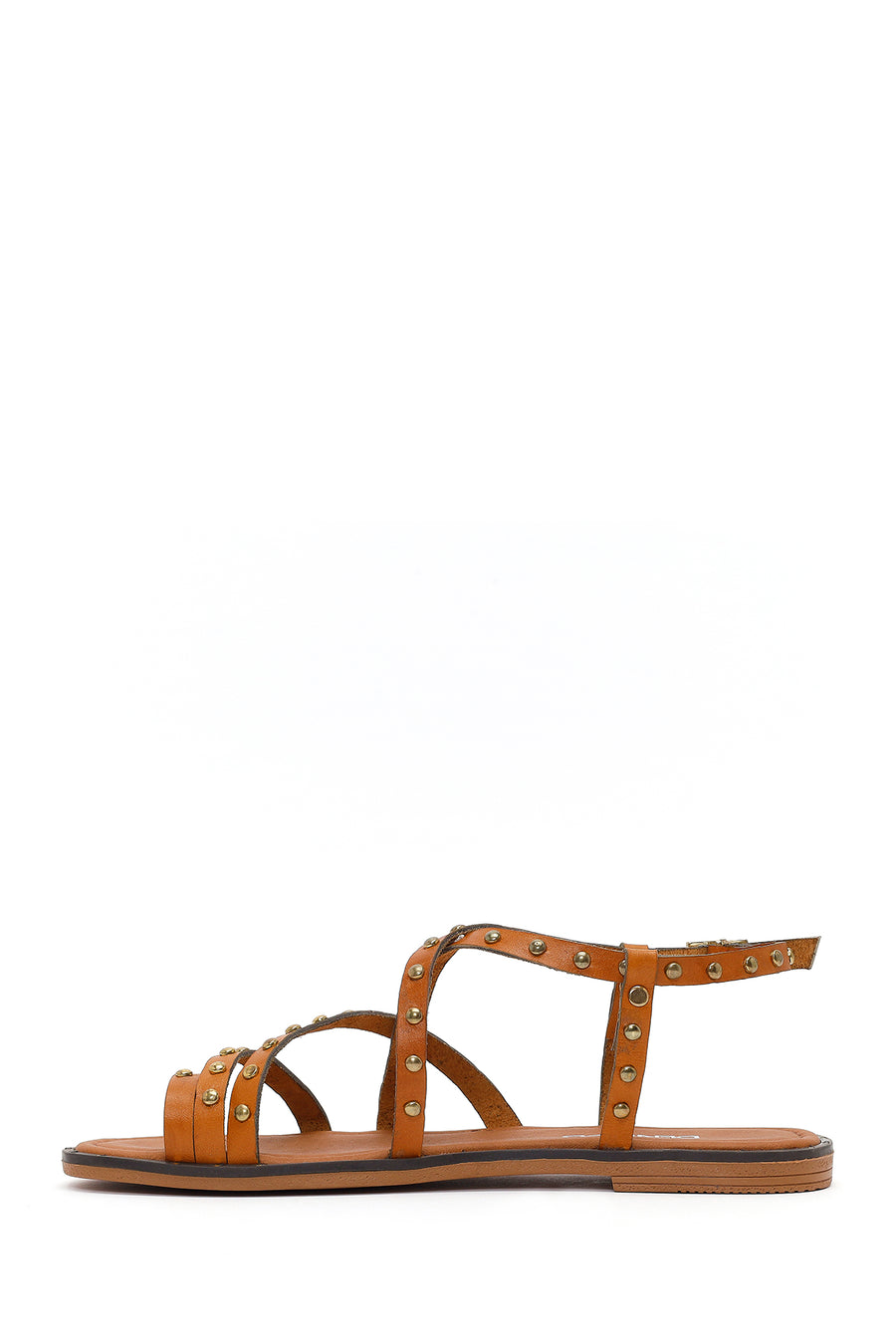 Women's Tan Buckled Leather Bodrum Sandals