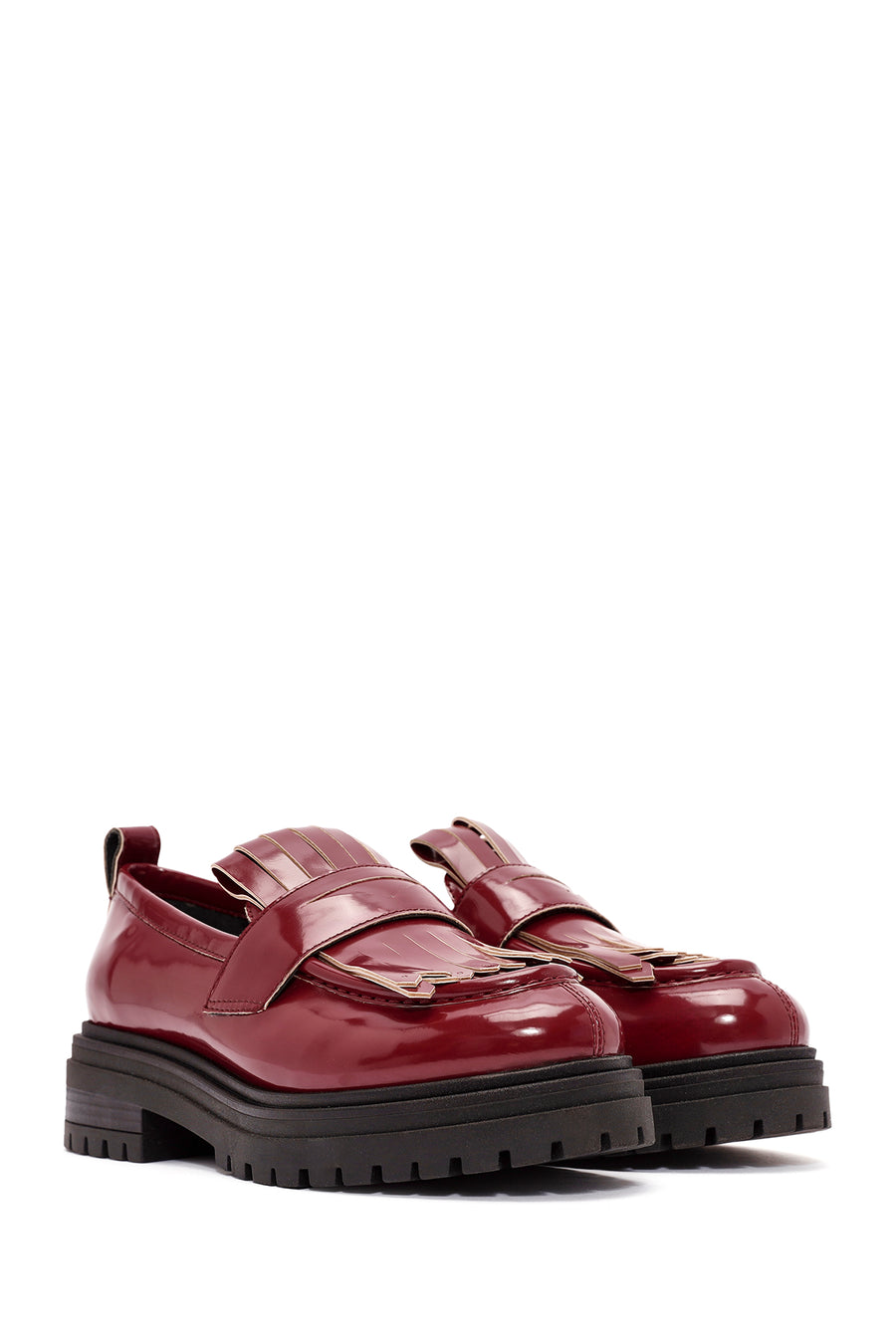 ACBC x Derimod Women's Burgundy Thick-Soled Masculine Loafer