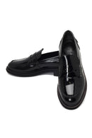 Kadın Siyah Rugan Deri Maskülen Loafer | Derimod