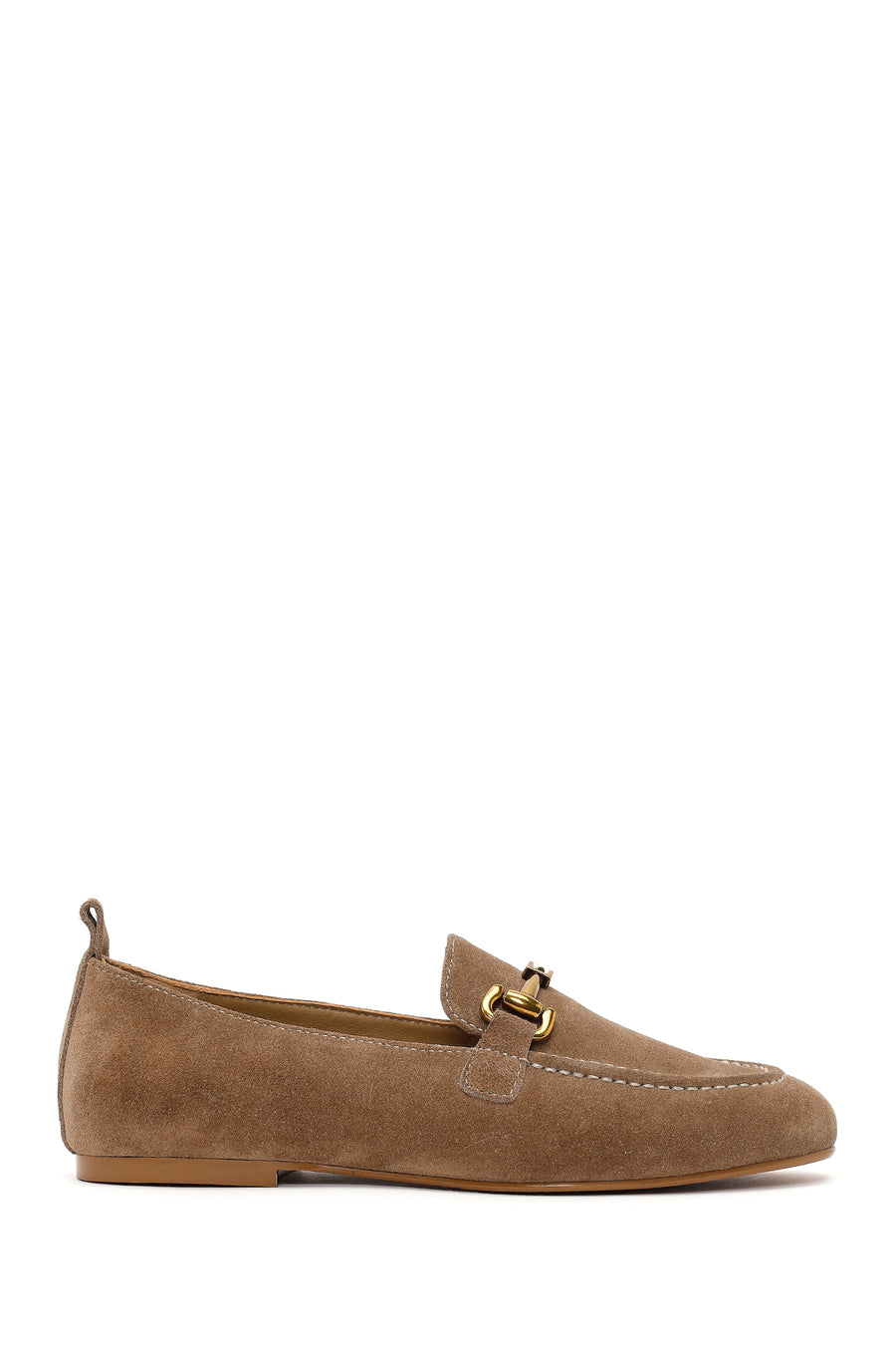 Women's Mink Suede Leather Loafer with Buckle 26PFD202410 | Derimod