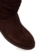 Woman Brown Suede Boots | Derimod
