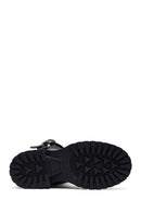 Woman Siyah Leather Biker Bot | Derimod
