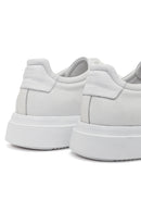 Men's White Lace-up Thick-Sole Leather Sneaker | Derimod