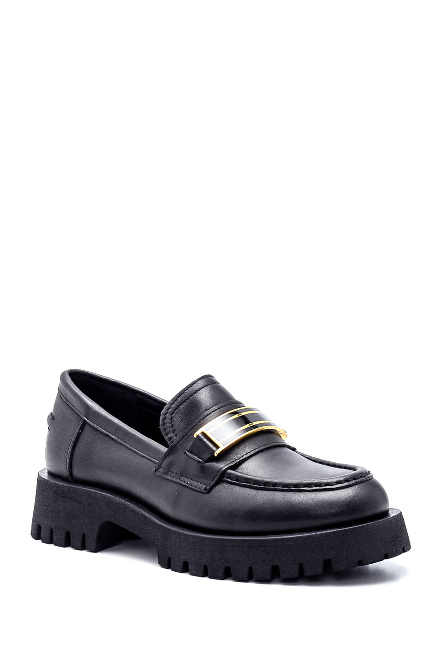 Women's Leather Casual Buckle Loafer