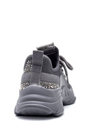 Women's Gray Stone Thick Soled Sneaker | Derimod