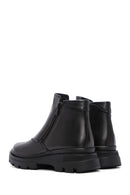 Women's Black Leather Zippered Comfort Boots | Derimod