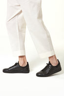 Men's Black Leather Sneaker | Derimod