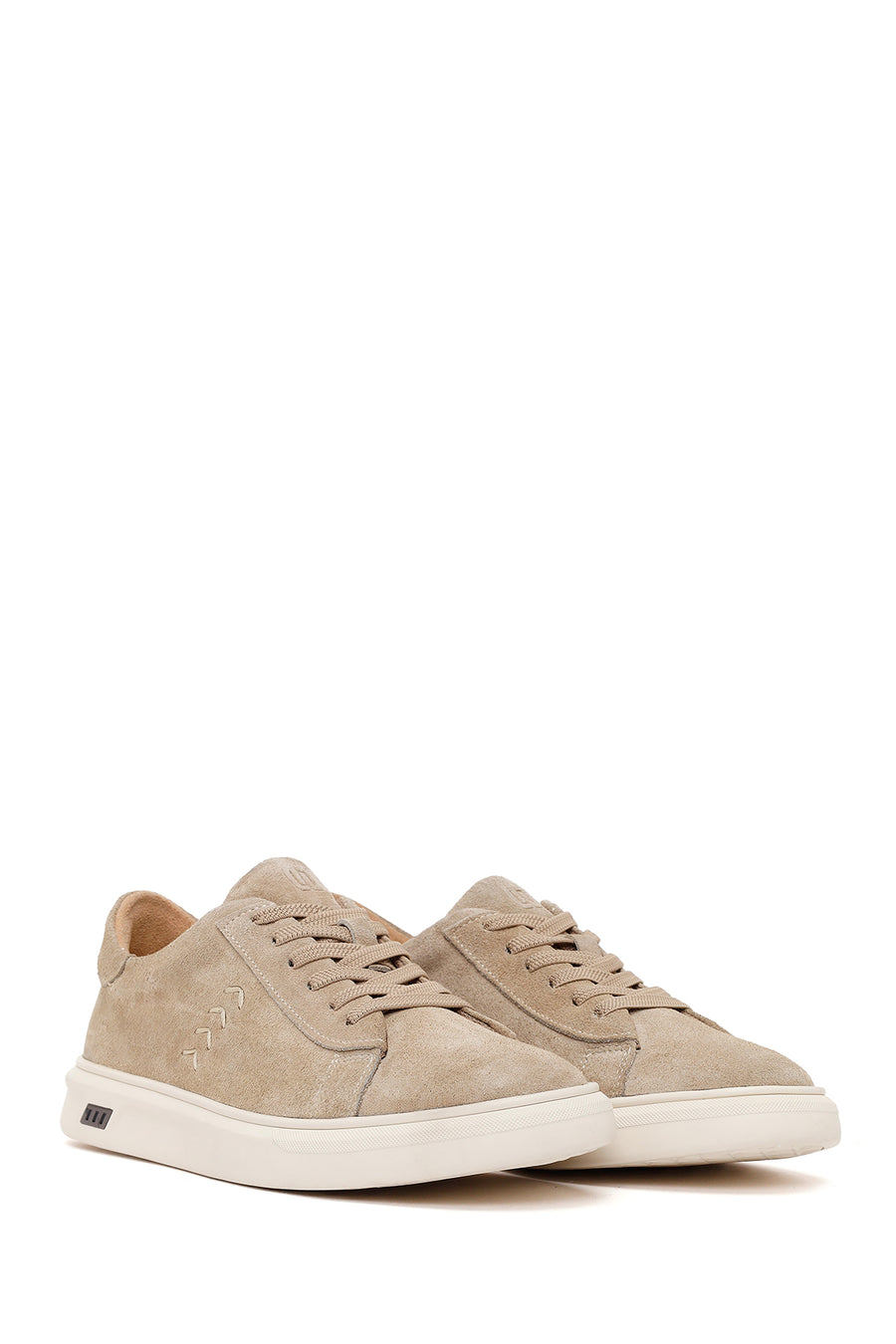 Male Beige Lace-up Suede Leather Sneaker