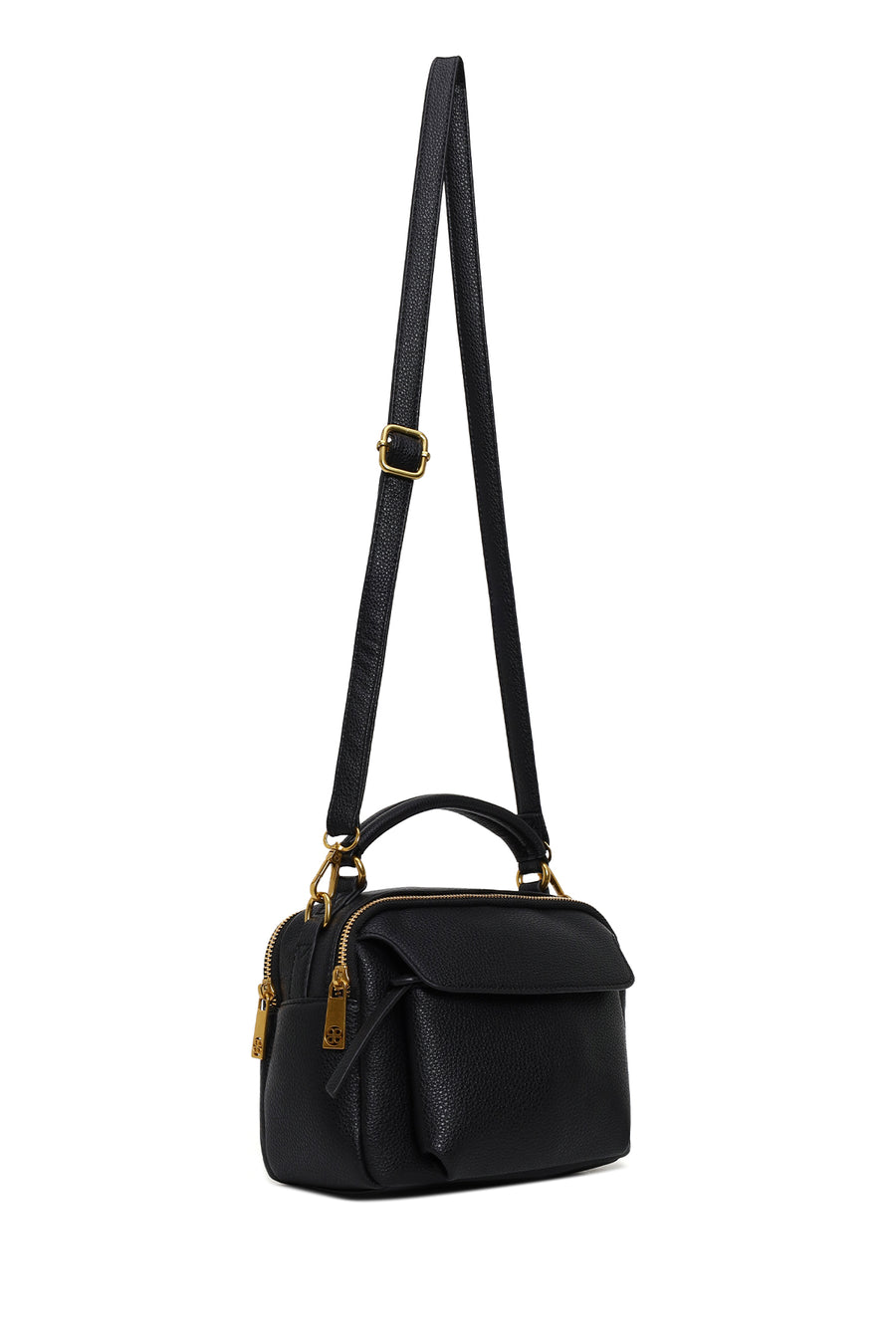 Woman Black Long-Strap Crossbody Bag