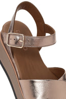 Women's Gray Leather Sandals | Derimod