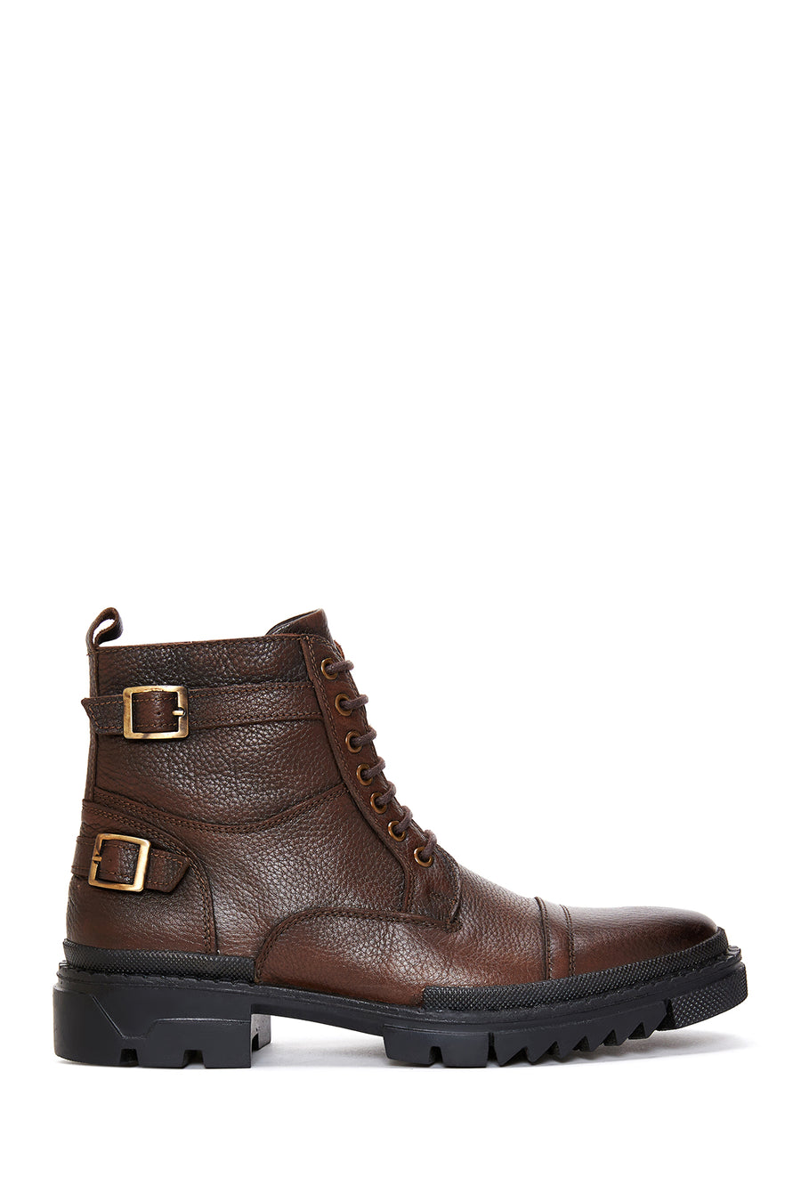 Men's Brown Leather Zippered Boots 22WFD6405FT | Derimod
