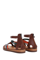 Women's Multicolored Leather Sandals | Derimod