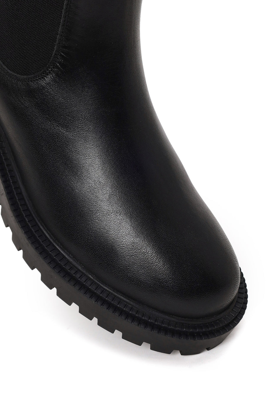 Woman Black Leather Chelsea Boots