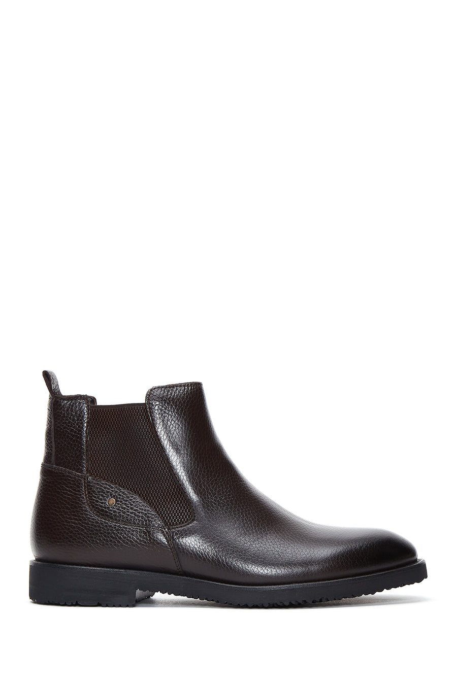 Men's Brown Leather Chelsea Flat Boots 22WFD6206FT | Derimod