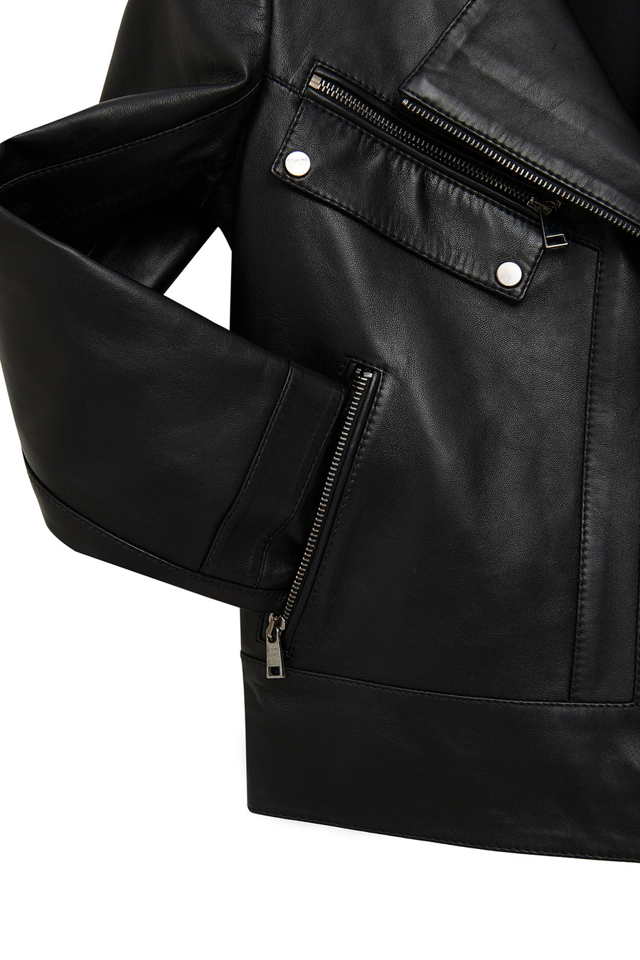 Roma Women's Black Biker Leather Jacket