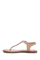 Women's Beige Leather Sandals | Derimod