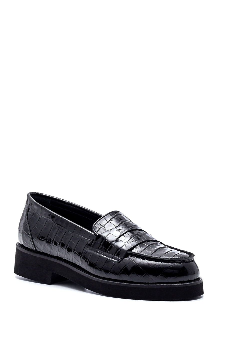Kadın Deri Kroko Loafer
