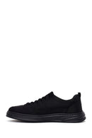Derimod Zero Male Black Lace-Up Thick-Soled Fabric Sneaker | Derimod