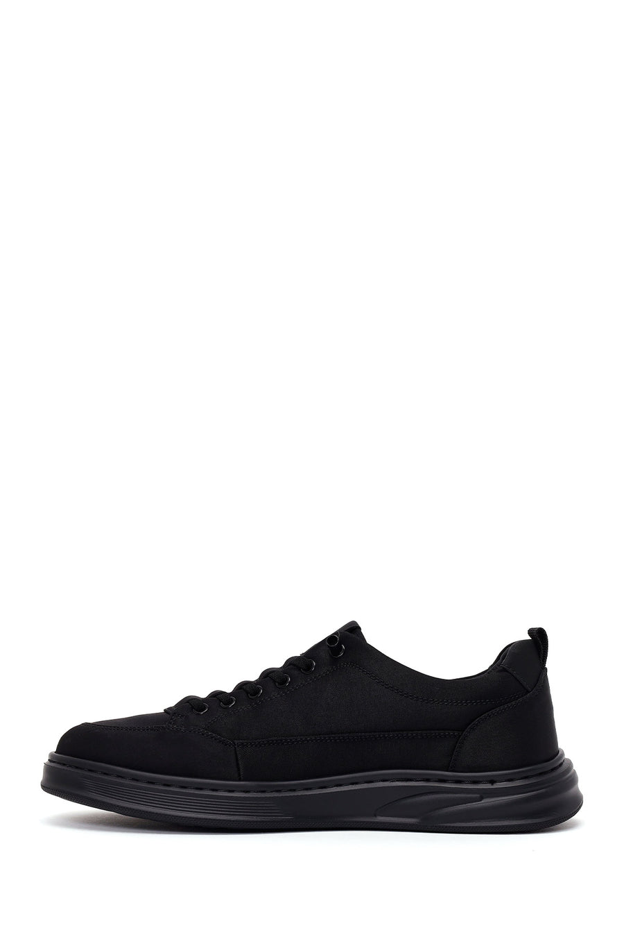 Derimod Zero Male Black Lace-Up Thick-Soled Fabric Sneaker