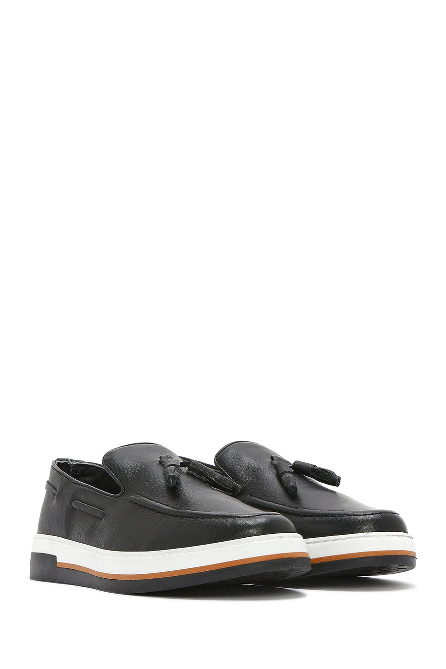 Men's Black Tasseled Leather Casual Loafer
