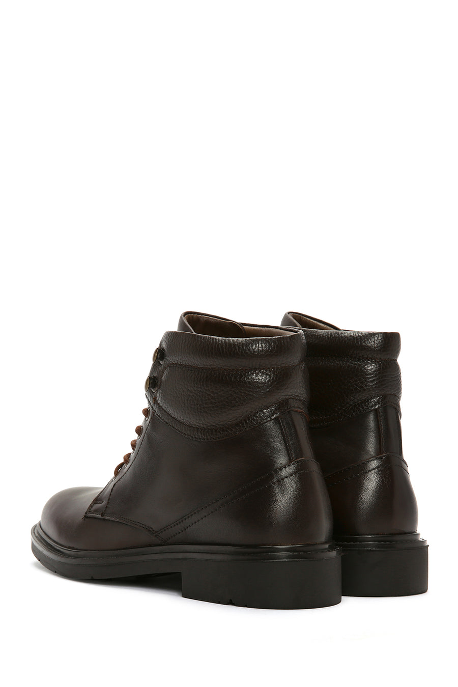 Men's Brown Lace-Up Leather Boots