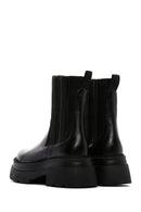 Women's Black Leather Thick Soled Chelsea Boots | Derimod