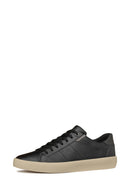 Geox Men's Black Affile Lace-Up Leather Sneakers | Derimod