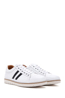 Men's White Leather Casual Sneaker | Derimod