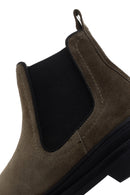 Men's Khaki Casual Chelsea Suede Leather Boots | Derimod